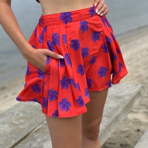 Pleated Mini-Skirt With Pockets